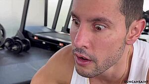 Insane bubble butt girl works out at the gym with huge assets