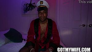 egypt's husband watches as she enjoys her first big black cock with kaby snow