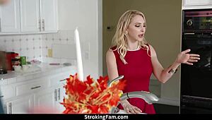 Family Friendly Thanksgiving Fuck Fest Featuring Aften Opal, Alix Lynx, Codey Steele, And Tommy Gunn In Hardcore 3-Some Action