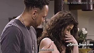 victoria voxxx screams as donny sins roughly fucks her big ass in interracial scene