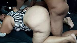 Whoa, big ass mature mom craves stepson's thick cock!