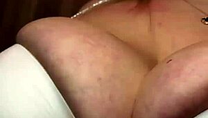 playing and dancing on bed with juicy big natural tits