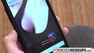 Big Boobed Babe Takes Step-Brother's Fat Cock