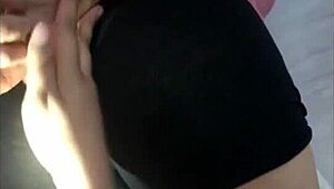 Pijamada con mi amiga en mini shorts negros, big ass teen 18+ action!