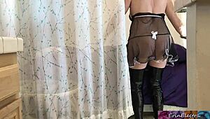 husband can't resist fucking maid erin electra in gloves during reality play