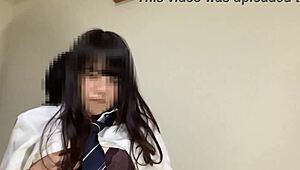 teen in uniform gets wild in homemade bedroom action