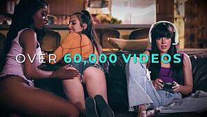 Damn! Petite Blonde Blake Eden Fingers Shauna Skye’s Pussy in Intense Lesbian Action!