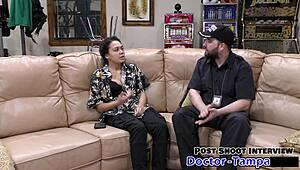 Dr. Tampa experiments on Mara Luv backstage.