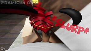 femboy with fat ass sucking and grinding on cock