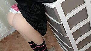 Horny Stepfather Lifts Nezukos Skirt and Drills Her Tight Anus