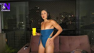 This hot Latina fucks really good with those natural tits bouncing.