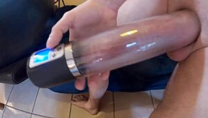 Pumping my cock to make it bigger, then cumming hard, he says during solo masturbation