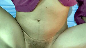 Soft shaved pussy contrasts monster cock fuck