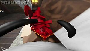 femboy with fat ass sucking and grinding on cock