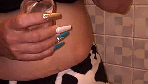 My stepmom catches me with her thong, things escalate