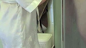 Stepmom Helps Son Jerk Off And Cum In Bathing Session