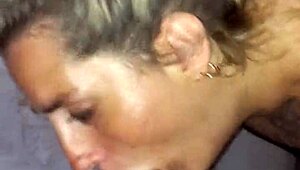 Latina Deepthroats and Gets Facial Cum in Homemade Video.