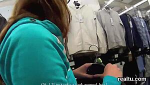 stunning czech chick seduced in hypermarket and banged in pov