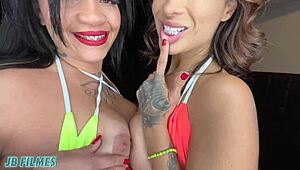 vai amiga, watch this hot latina duo in action