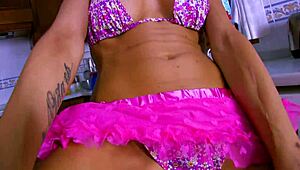 Shaved Pussy Brunette Milf Feels Intense Emotions While Getting Fucked In The Kitchen, Wearing Heels And Lingerie, With Anal Fingering And Masturbation.