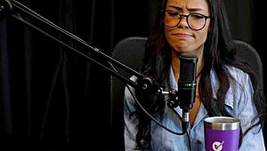 Alice Vasconcelos shows her blowjob and pussy on sheer red Easter special