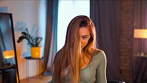 wow, her skinny body looks unreal doing yoga on webcam