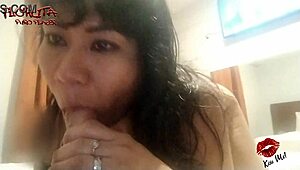 Amateur milf shares homemade video with young fans involving oral and masturbation