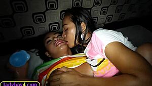 Wow! Teen Ladyboy Phatida and Aemy in Wild Threesome with Lucky Guy!