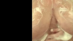 French curvy milf secretly fondles her huge breasts in the shower