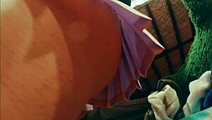 Latina Student Shows Big Ass in Pink Skirt for Voyeur Watching by Men 😈