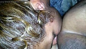 The bitch is sucking my cock so eagerly