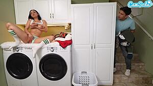 Hell yeah, busty Latina caught pleasuring herself gets drilled hard by her step-brother!