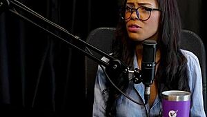 Alice Vasconcelos shows her blowjob and pussy on sheer red Easter special