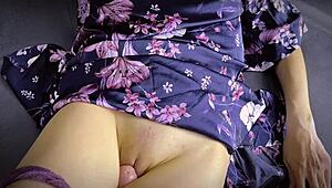 Stepson Teases Stepmom by Rubbing Her Shaved Pussy to Orgasm