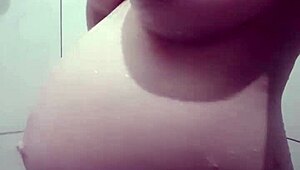 Pregnant Woman Enjoys Shower And Bathing Session