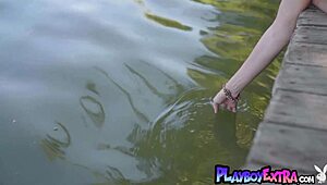 classy blonde russian milf anna lisa strips naked on a boat for erotic posing