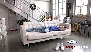 Stealing slut faced harsh punishment with rough bondage and spanking. She learned her lesson tied up tight.