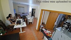 maid in flip flops gets creampie in missionary and cowgirl