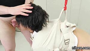 yo, this hot nympho got dragged to anal asylum for brutal treatment! 😱