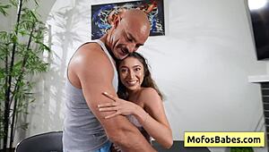 Petite Curly Teen 18+ Worships Huge Dick