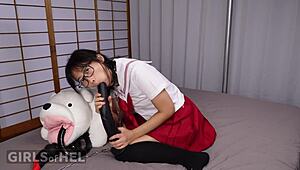 Hey, chained Asian student gets wet with orgasms! 😍