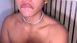 He Cums Early While Devouring His Huge Cock - Amateur Couple Nysdel