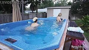 Lesbians Della Dane dominate with fierce tit play