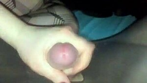 amateur cums in pantyhose lingerie during fast handjob