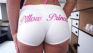 gabily castro, 20y brazilian blonde, takes 2 dicks in ass, drinks p1e, dap dry anal