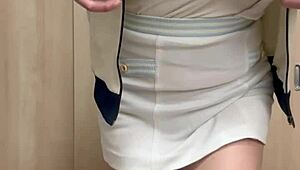 wow, check this cute tall chick messing with anal in tennis shorts! 😜