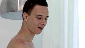 Stepbro dives into teen stepsister's shaved tight pussy