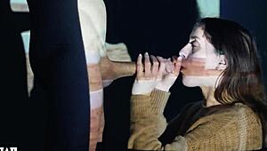 Detailed Double Facial Blowjob For My Little 18+ Stepsis During Casting