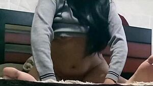 homemade schoolgirl fucks her stepsister, preferring sex over science class in bedroom