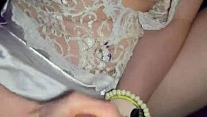 Milf jerks cock and licks every drop